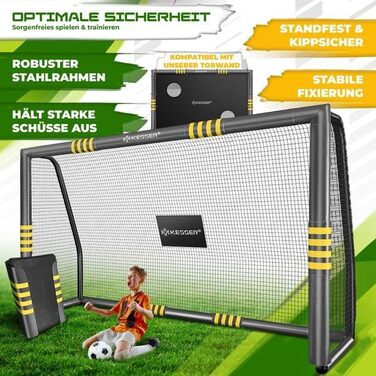 Ворота для футболу KESSER® 300см для тренувань на вулиці, сталевий каркас, антрацит