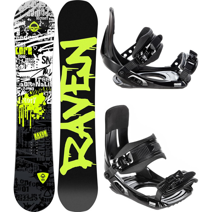 Дитячий сноуборд-набір RAVEN Core Junior з кріпленнями MP Junior Black XS/S