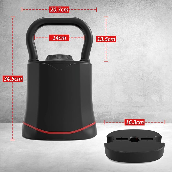 HXD-ERGO Регульована гантель-гиря 6-в-1 (3–18 кг) з швидкою зміною ваги, широким руків'ям, компактна для дому та залу, чорна