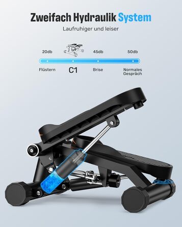 Сходиця для тренувань Sportsroyals – степпер з тросами для дому, для тренування ніг, рук та сідниць, покращена модель
