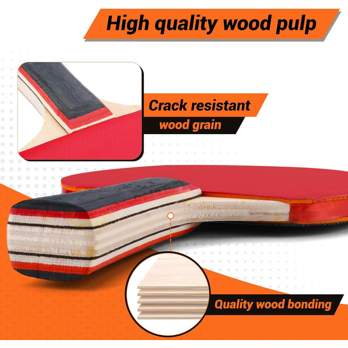 Набір для настільного тенісу BBWELL Premium: 2 ракетки, 3 м'ячі, сумка. Ідеально для початківців, професіоналів та сімейного дозвілля