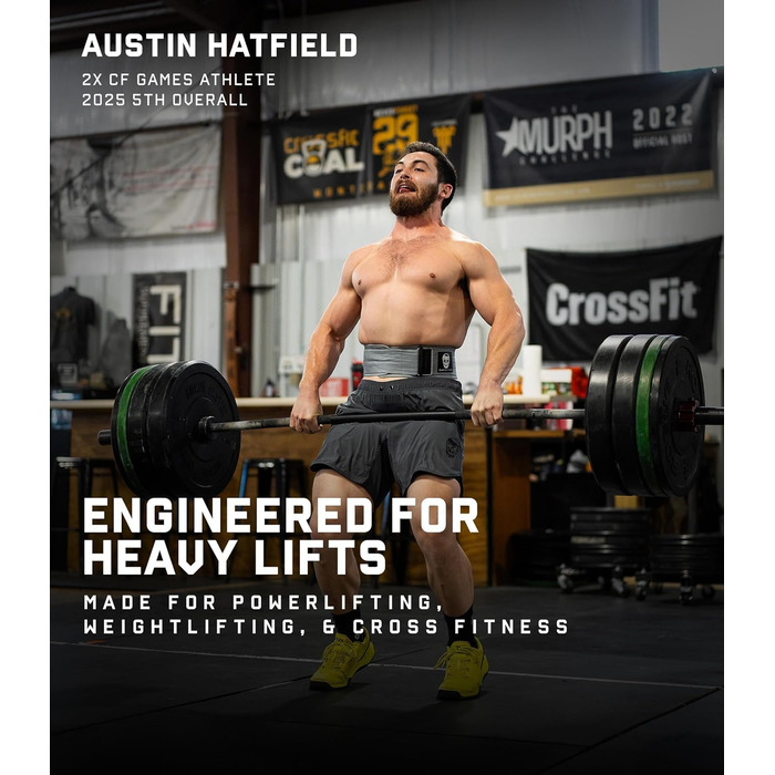 Пояс для важкої атлетики Gymreapers Schnellverschluss Сірий (4 дюйми, неопрен, металева пряжка) для бодібілдингу, пауерліфтингу, крос-тренінгу