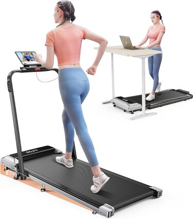 Бігова доріжка для дому з нахилом, 2-в-1 Walking Pad, 12 км/год, складана, 2.5HP, під стіл, для офісу та дому, з додатком і пультом