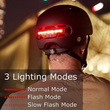 Велосипедний шолом Smart4u з LED-підсвіткою, поворотниками та автоматичним стоп-сигналом, водонепроникний, для міських поїздок, для дорослих чоловіків і жінок