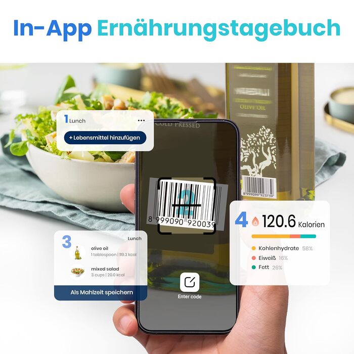 Електрична вага Etekcity для вимірювання жиру та м'язів, з великим дисплеєм, вимірювання частоти серця, USB-зарядка, підтримка Bluetooth/Wifi, 180 кг, 0.05 кг, підтримка безлічі профілів користувачів в додатку, темно-синій колір