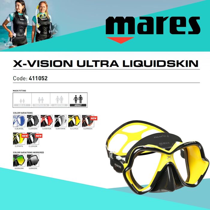 Маска для дайвінгу Mares X-Vision Ultra LS, силіконова