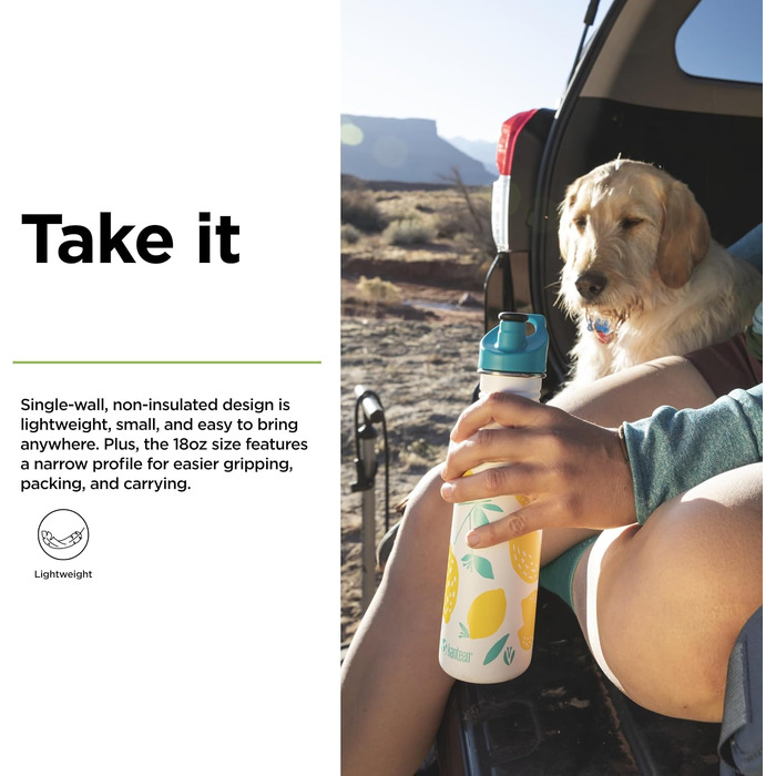 Сталева багаторазова пляшка для води Klean Kanteen (Lemons), унісекс, 1008925