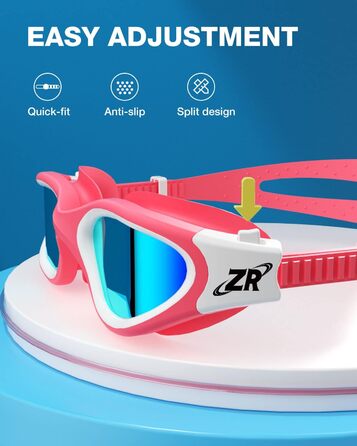 Дитячі плавальні окуляри ZIONOR G1MINI, поляризовані, захист від УФ, антифог, для дівчат та хлопців 6-14 років, золота лінза, рожеві