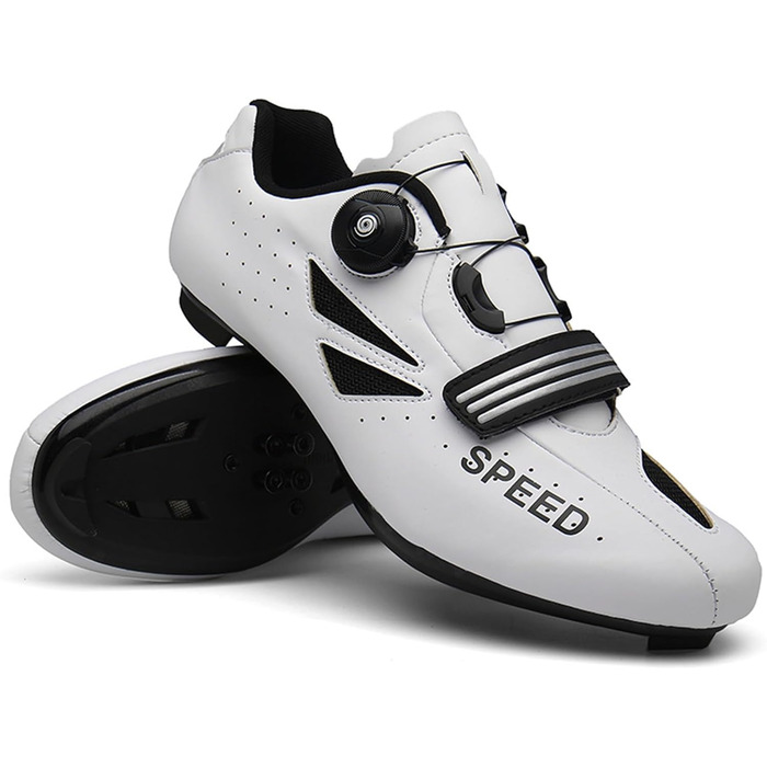 Велосипедні черевики для чоловіків та жінок, MTB, шосейні, крос-кантрі, кросівки, дихаючі, для їзди на велосипеді, сумісні з SPD-SL/SPD, розміри 36-47 EU, білі