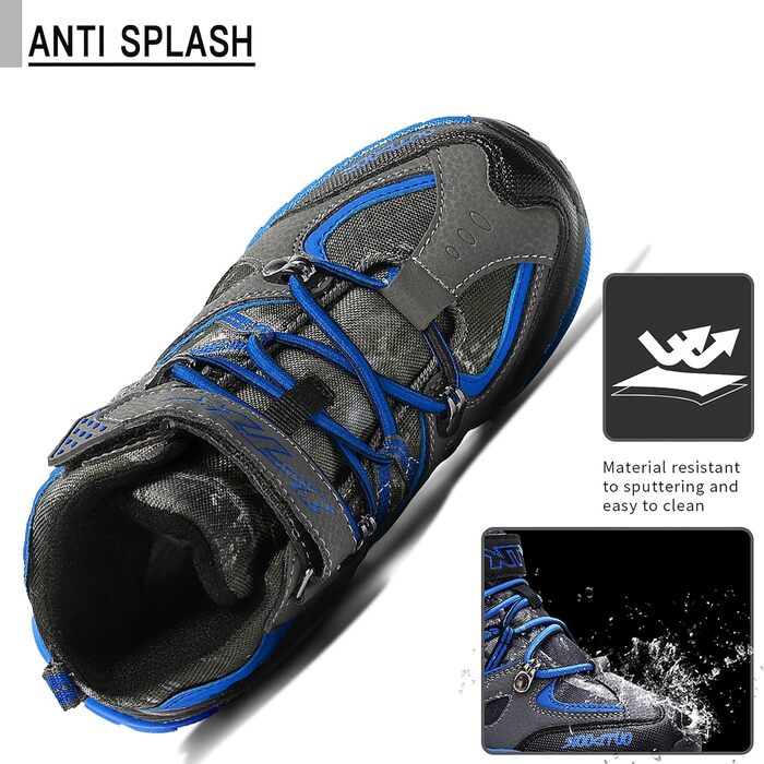 Дитячі зимові черевики VITIKE для хлопчиків та дівчаток, тепле хутро, черевики для снігу та трекінгу, 40 EU, чорний