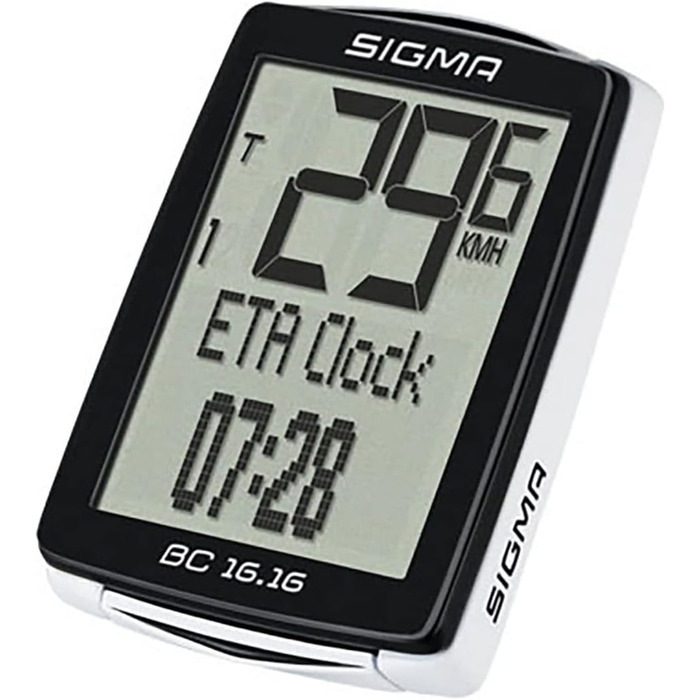 Велокомп'ютер Sigma Sport BC 16.16 STS CAD, 16 функцій, бездротовий, чорний, з індикатором прибуття
