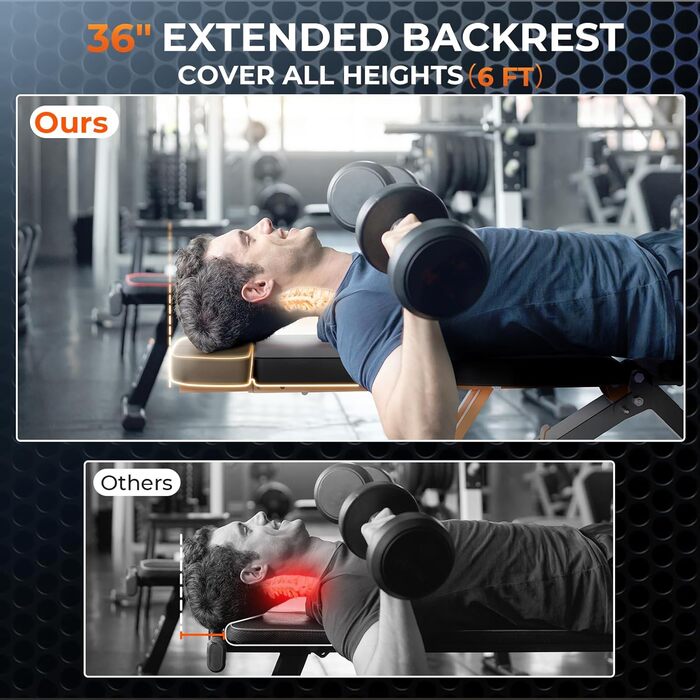 Складана лава для тренувань 400 кг, регульована, для фітнесу та силових тренувань, багатофункціональна, для дому та спортзалу