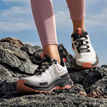 Жіночі трекінгові черевики NORTIV 8 - легкі, дихаючі, сірі та рожеві (39 EU)