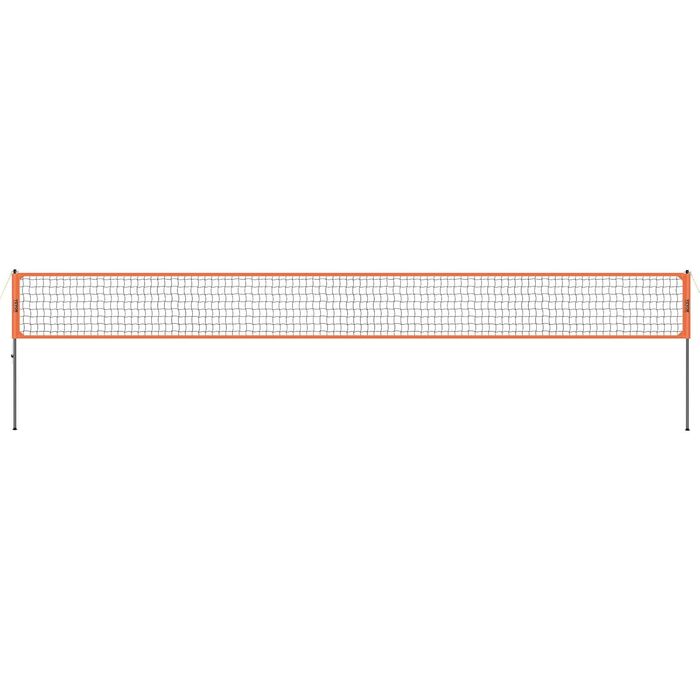 VEVOR Регульоване волейбольне сітка, комплект 9,7 x 2,4 м, портативне пляжне волейбольне сітка, оранжевий колір, складане волейбольне сітка з сумкою, для саду та пляжу