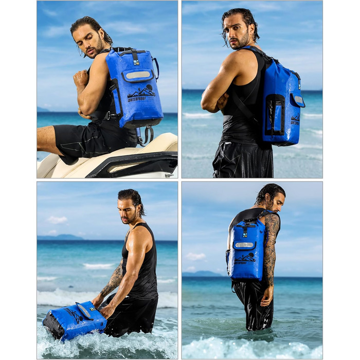 Водонепроникний рюкзак IDRYBAG Dry Bag 40L, 30L, для каякінгу та водних видів спорту (Блакитний)