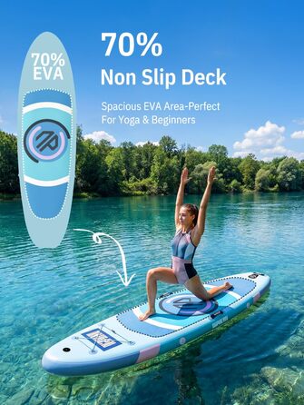 Надувний SUP дошка Niphean для SUP-серфінгу та йоги, 305 см, для початківців, з фіном StabilTrac