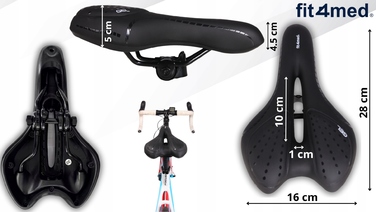 Велосипедне гелеве сідло Fit4Med Airflow, м'яке, 160 мм