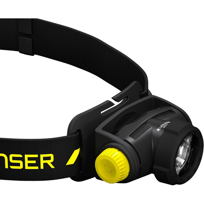 Ліхтар налобний LED Ledlenser H5R Work, 350 люмен, водонепроникний IP67, регульований, поворотний, з плавним регулюванням яскравості, 2xAA батарейки, дальність освітлення 160м, з батарейками