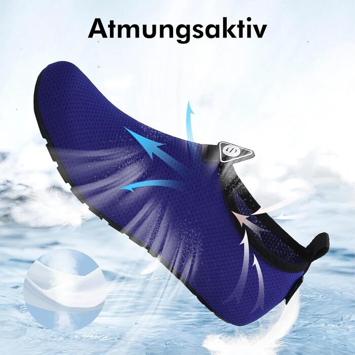 Шкарпетки для плавання SAGUARO: унісекс, швидко сохнуть, розмір 36-47 (38/39 EU), колір індиго