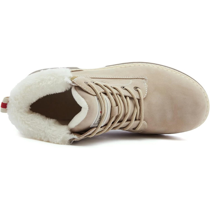 Черевики для туризму та зимові черевики ANJOUFEMME для жінок, водонепроникні та теплі зимові черевики для активного відпочинку, трекінгу та зимових прогулянок, 38 EU, колір: бежевий з хутром