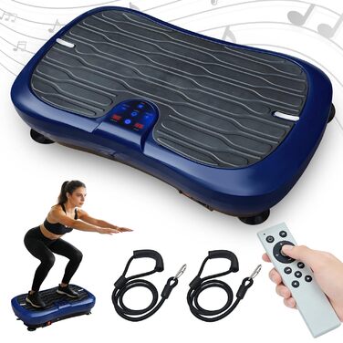 Віброплатформа для фітнесу Triclicks Ultra Slim з Bluetooth, пультом та гумовими петлями - 180 рівнів вібрації для домашніх тренувань