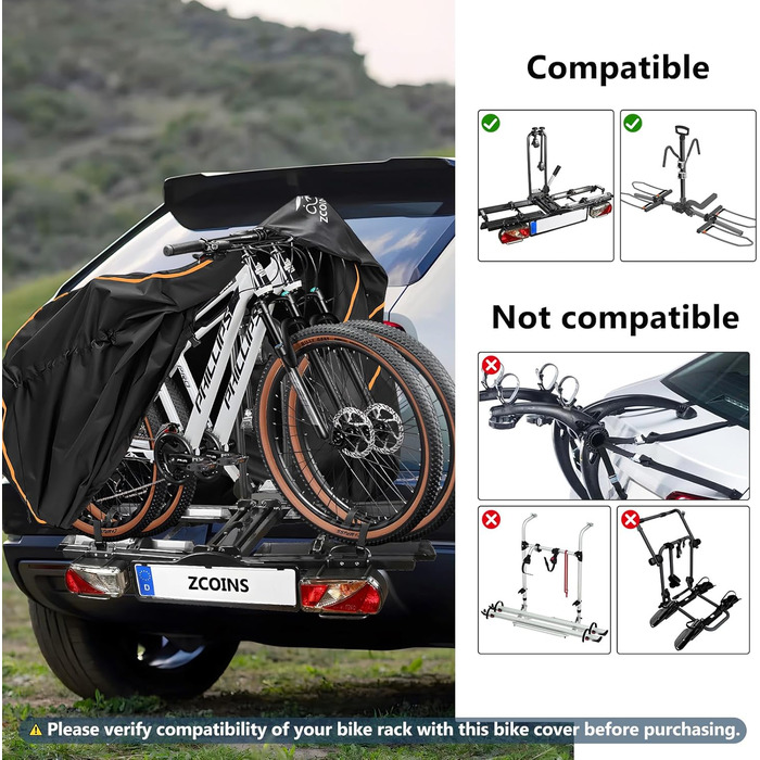 Водонепроникний чохол для велосипеда на зберігання на відкритому повітрі, 210T, UV-захист, для захисту від дощу та пилу, з отворами для замка (YZFT01)
