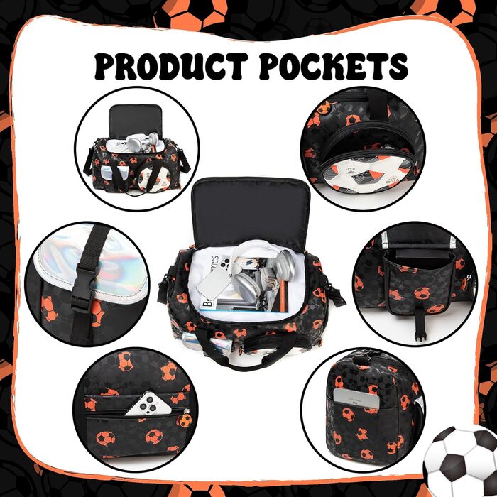 Дитяча спортивна сумка HTgroce для дівчаток з відділенням для взуття, ідеальна для ночівлі, балету, танців, спорту та подорожей (білий)