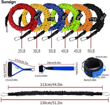 Набір гумових еспандерів для фітнесу Stackable Resistance Band Kit - тренування всього тіла, для початківців та професіоналів (Синій)