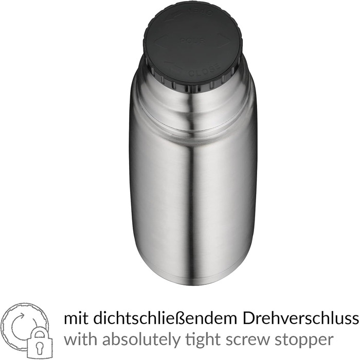 Термос alfi ISOTHERM PERFECT DV 750 мл з нержавіючої сталі з чашкою, герметичний, з гвинтовою кришкою, тримає тепло, без відбитків, довговічний, можна мити в посудомийці, без BPA