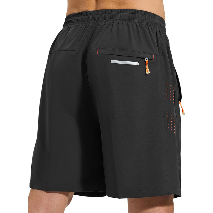 Шорти для бігу чоловічі Cimic, чорні, XL - дихаючі, швидковисихаючі, з кишенею на блискавці