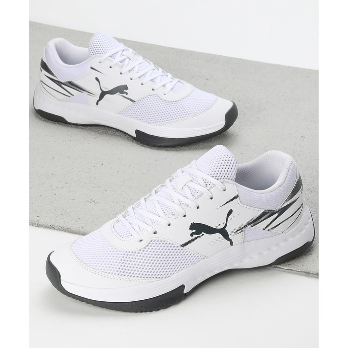 Кросівки для залу PUMA Unisex Varion II Indoor Court Shoe, білі з сірим (Puma White Shadow Gray), розмір 42 EU