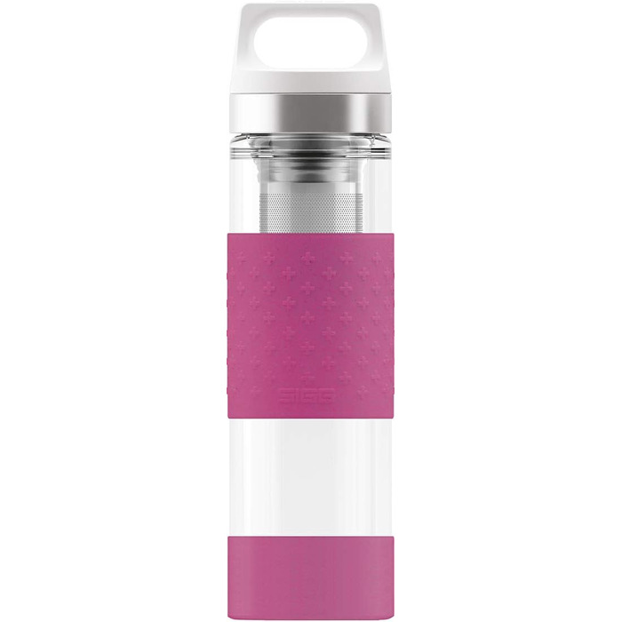 Термос-пляшка SIGG Hot & Cold із скла 0,4 л, ізоляція, силіконовий захист, без шкідливих речовин, колір ягідний