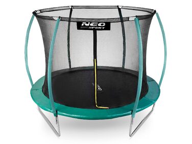 Батут для саду 244 см, комплект з сіткою безпеки, драбиною та захисною кришкою для пружин