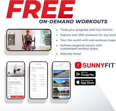 Горизонтальний велотренажер Sunny Health & Fitness з рухомими ручками, компактний, швидке регулювання сидіння, сумісний із SunnyFit, модель SF-RB420032