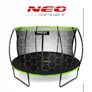 Садовий батут Neo-Sport 12ft/374см з внутрішньою сіткою та профільним каркасом