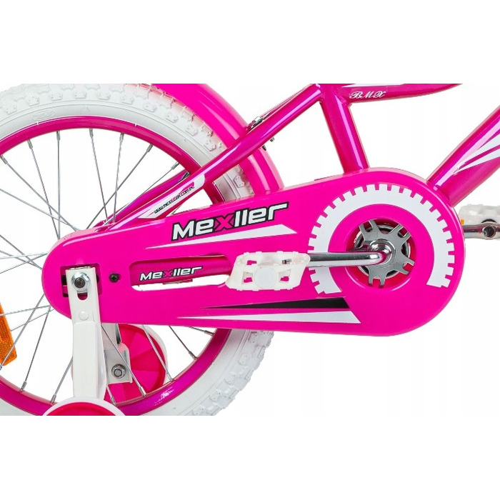 Дитячий велосипед Mexller BMX 16 дюймів, рожевий, для дівчинки, з кошиком