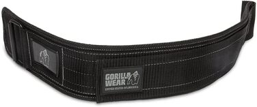Пояс для бодібілдингу та фітнесу Gorilla Wear 4'' нейлоновий, чорний, для чоловіків і жінок