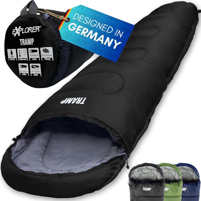 Сплячий мішок EXPLORER® Tramp -9°C, 3 сезони, 230x80x55 см, 1300 г, для кемпінгу, трекінгу та подорожей