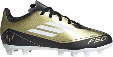Бутси футбольні adidas F50 Club Messi, гнучка підошва, 42 EU, біло-золото-чорний колір