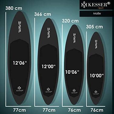 KESSER® Надувна SUP-дошка для веслування стоячи, преміум, 6 дюймів, набір з аксесуарами, до 130 кг, для водного спорту