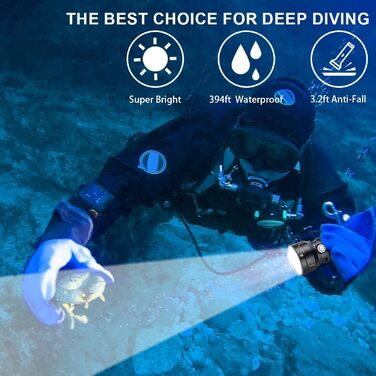 Ліхтар підводний WholeFire PM70 10000 люменів, 150м, IPX8, 4000mAh, для дайвінгу та підводного спорту