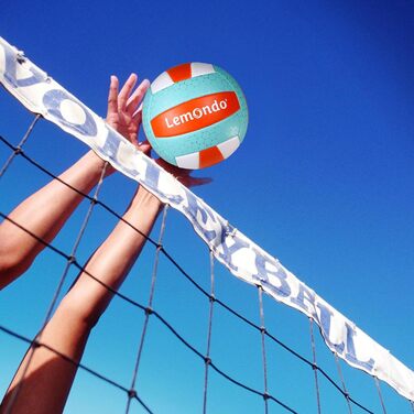 Волейбольний м'яч Lemondo, розмір 5 - м'який PU-м'яч з насосом - для залу та вулиці - водонепроникний та неслизький - для пляжу, залу, тренувань (з насосом)