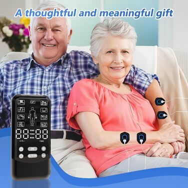 EMS TENS пристрій для терапії болю, 3-в-1 масажер, апарат електростимуляції для зняття болю. 24 програми масажу, 2 канали, 8 електродів