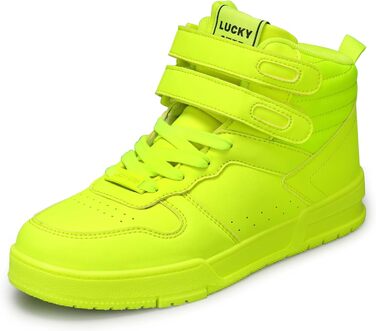 Жіночі баскетбольні черевики Lucky Step з клямкою - стильні кросівки з екошкіри, 37 EU, лайм