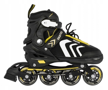 Дитячі роликові ковзани SporTrike, регульовані (розмір 29-33), чорно-жовті, 4 колеса 85A