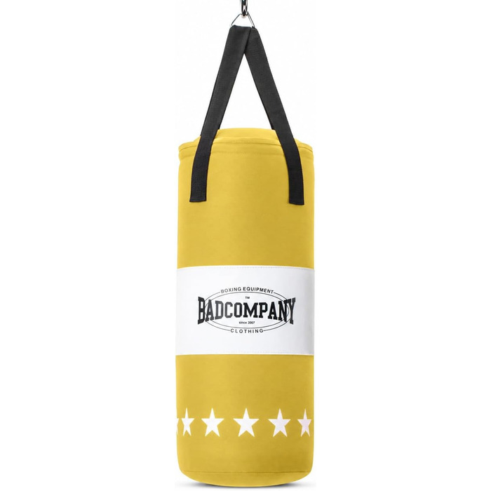 Дитячий боксерський набір Bad Company: боксерська груша 55x25 см + рукавички 8oz (жовтий)