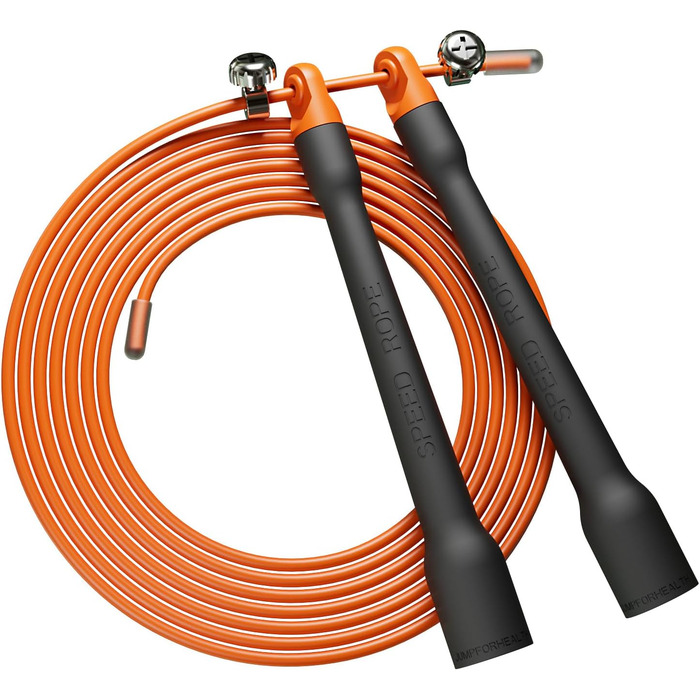 Стрибкове канат Ultra-Light для боксу, 2.8м, PVC-кабель 2.5мм, 110г, ергономічні ручки, чорний, регульована довжина (оранжевий)