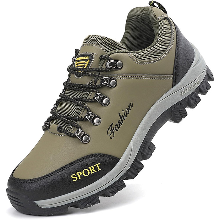 Черевики для трекінгу чоловічі та жіночі, водонепроникні туристичні черевики для хайкінгу та подорожей, антиковзаюча підошва (39 EU, Зелений)