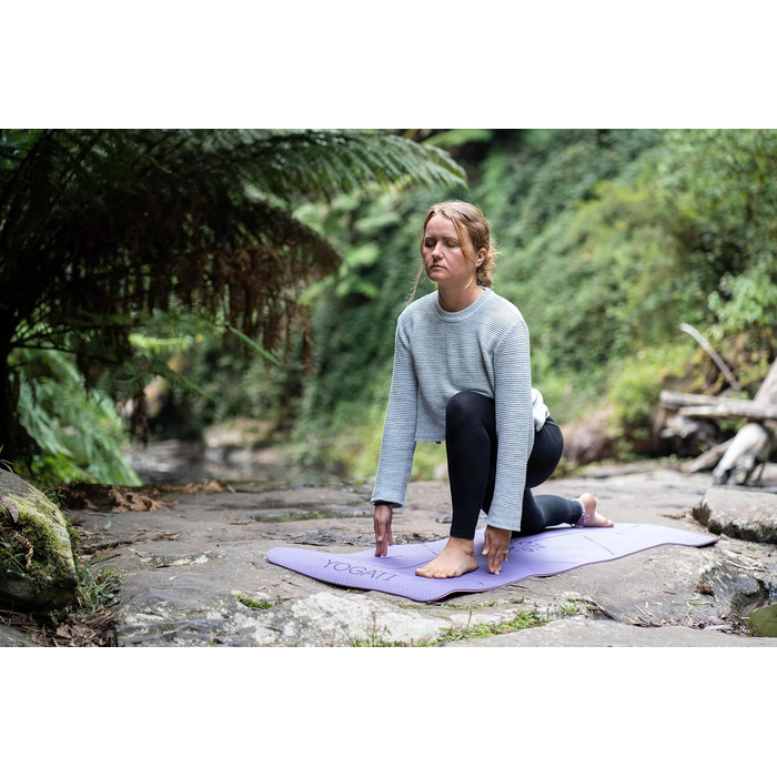 Килимок для йоги YOGATI, неслизький та товстий, з позначками для вирівнювання тіла, спортивний килимок для дорослих та дітей, ідеальний для пілатесу та фітнесу