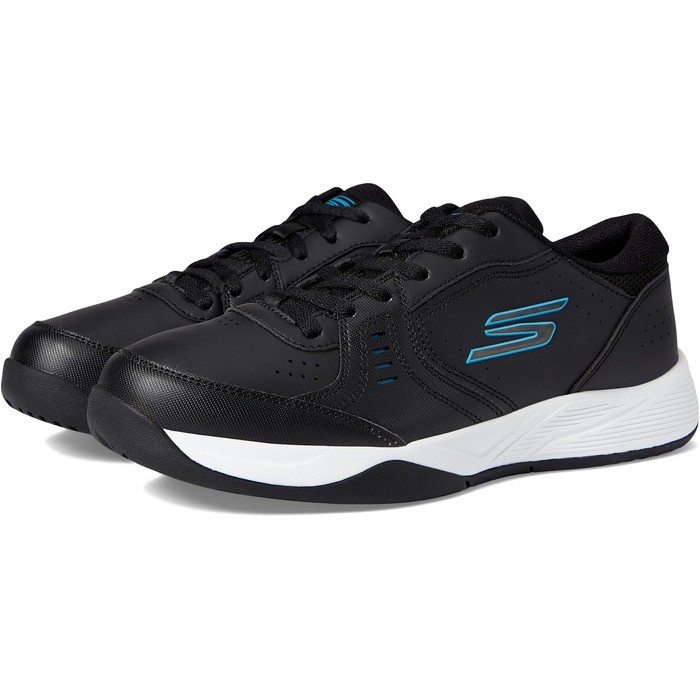 Жіночі кросівки для піклболу Skechers Viper Court Smash для залів та вулиці, Relaxed Fit, чорний/синій, розмір 36 EU